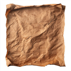 Obraz premium Old, crumpled brown paper sheet with vintage texture and burnt, torn edges