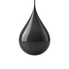 Fototapeta premium A black oil droplet dripping from a pump is a dark and viscous liquid symbol of the fuel industry