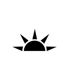 Sunrise icon for a fresh start or new beginning, black and white simple sign for hope and opportunity