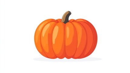 Obraz premium Cartoon Pumpkin Illustration Against White Background