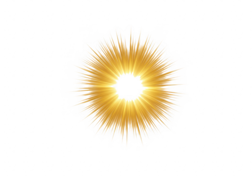 Bright sunburst isolated on transparent background