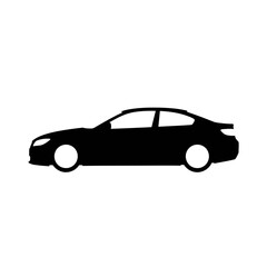 Sleek black car silhouette graphic with modern styling for automotive design and marketing projects