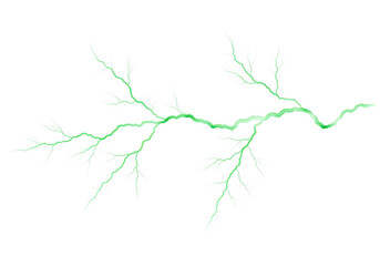 Green lightning bolt isolated on transparent background