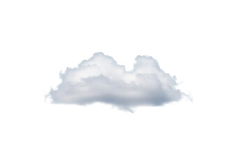 Single fluffy cloud isolated on transparent background