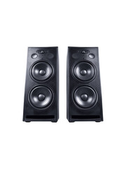 Fototapeta premium Pair of large modern black speakers with a sleek design