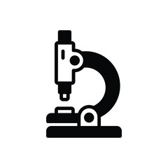 Black solid icon for microscope