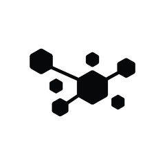 Black solid icon for molecular