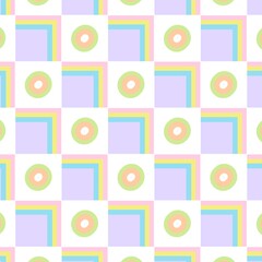 A charming, modern seamless pattern with a checkered layout.