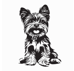 Happy Yorkshire Terrier Puppy Smiling Vector Image isolated on white background
