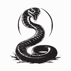 Aggressive Cobra Ready to Strike Snake Vector Illustration on white background