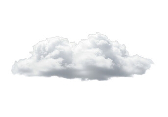 A single fluffy white cumulus cloud isolated on a transparent background, representing a clear sky and good weather