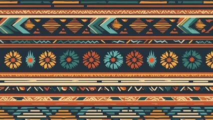 Vibrant Ethnic Textile Pattern Design