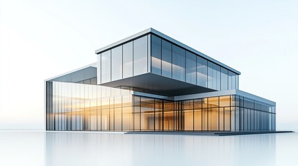 Fototapeta premium Modern Glass Office Building Exterior