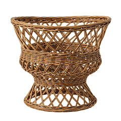Obraz premium Simple eco-friendly woven basket isolated on transparent background PNG