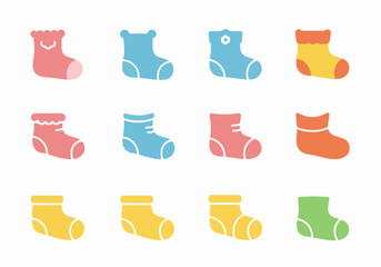 Baby socks collection with transparent background