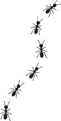 Ant trail silhouette vector, insect and nature design for wildlife, ecology, and outdoor projects.