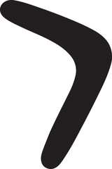 Boomerang silhouette vector, dynamic design for sports, recreation, and outdoor activity projects.