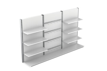 Super Market Display Stand Isolated On White Background. 3d illustration