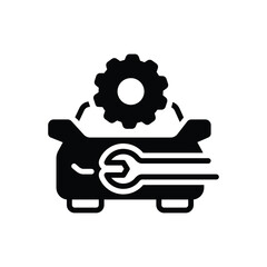 Black solid icon for car repair