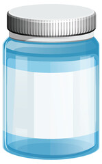 Empty Transparent Medicine Bottle with Silver Cap