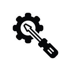 Black solid icon for repair