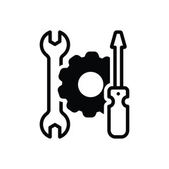 Black solid icon for service