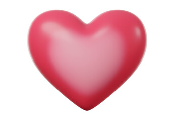 Isolated 3D Render of a Smooth Pink Heart on White Background
