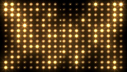 Golden spotlights on a dark background