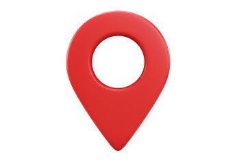 Isolated 3D Render of a Bright Red Map Pointer Pin Icon