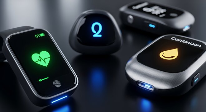 Advanced Health Monitoring Devices: Smartwatch, Blood Glucose Meter, and Biometric Sensor