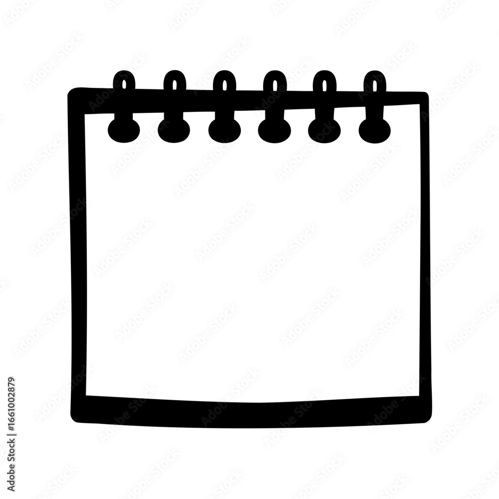 Poster sketch style notebook with binder rings and blank pages for notes