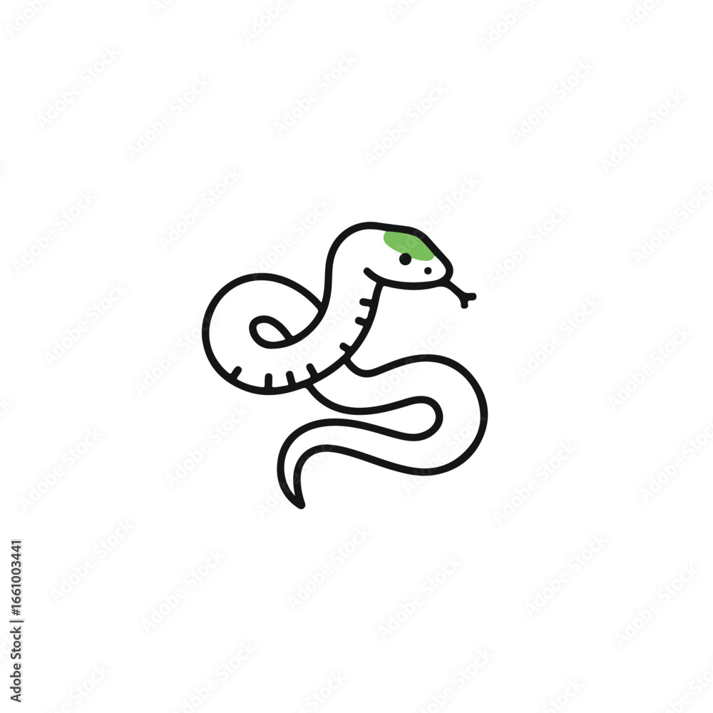 Poster a simple line drawing of a snake.