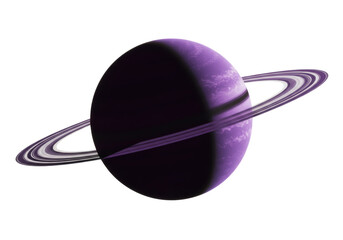 Isolated Purple Planet with Rings Similar to Saturn