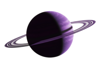Isolated Purple Planet with Rings Similar to Saturn