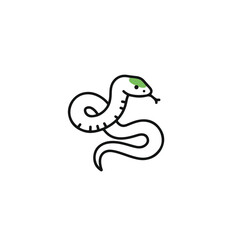 Fototapeta premium A simple line drawing of a snake.