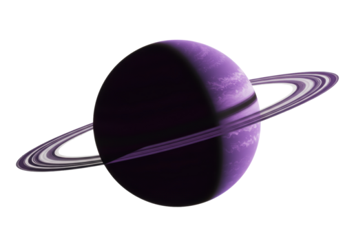 Isolated Purple Planet with Rings Similar to Saturn