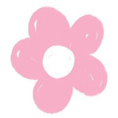 pink flower cute on white background