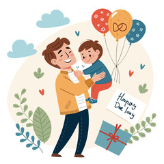 Happy Father's Day card. Vector

