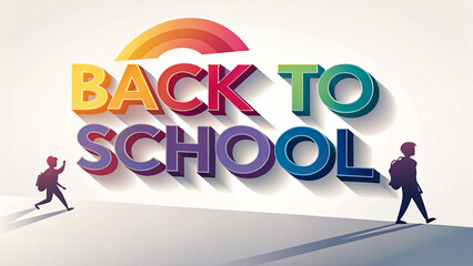 Back to School Lettering in Pop Art Style on White Background Vector Illustration