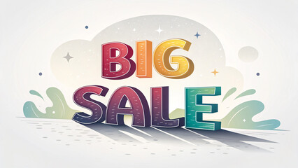 3D Big Sale Banner Design Template Illustration