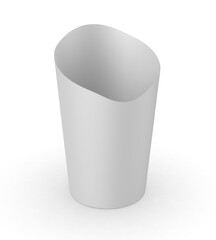 Disposable French Fries Paper Box Pack For Mockup and Branding presentation, 3d illustration template.