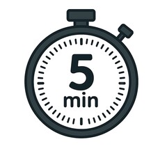 Fototapeta premium Five Minute Timer Icon Time Management and Productivity