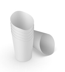 Disposable French Fries Paper Box Pack For Mockup and Branding presentation, 3d illustration template.