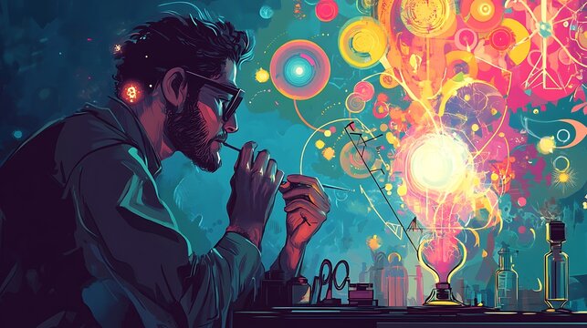 Creative person in artistic laboratory