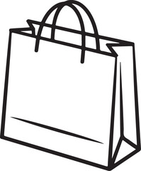 Simple hand-drawn sketch of a paper shopping bag with handles
