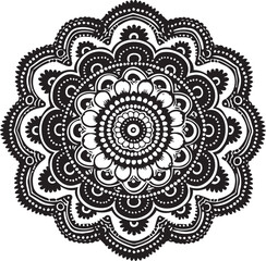 Intricate Mandala Design: A detailed, black and white mandala design, offering a sense of calm and meditative contemplation.