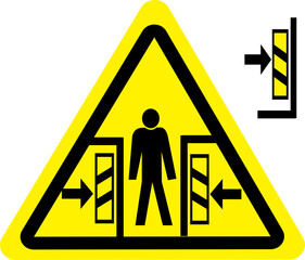 Warning sign crush hazard safety precaution symbol
