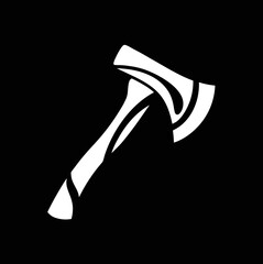 Modern axe vector design on dark background, ideal for woodworking tools icons, lumberjack branding, and hunting graphics.