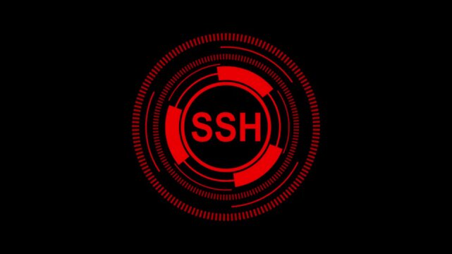 4K Abstract Visualization of SSH Protocol, Remote Access Security, and Encrypted Command Execution