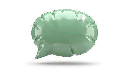 3d inflatable Glossy Green Speech Bubble Icon A Versatile Symbol for Communication and Ideas